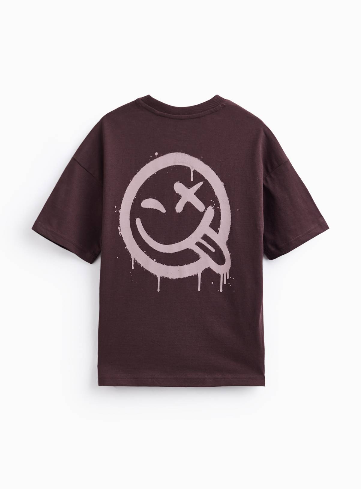 Burgundy Smile Graphic Print T-Shirt 10 years - Image 2